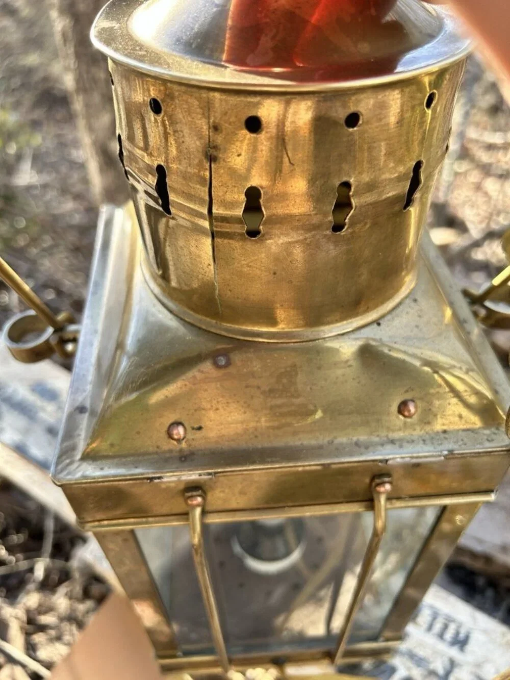 Vintage Marine Cargo Light GR Britain 1939 Brass Ship Carriage Lantern Nautical